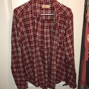 Hollister Red Plaid Button up flannel